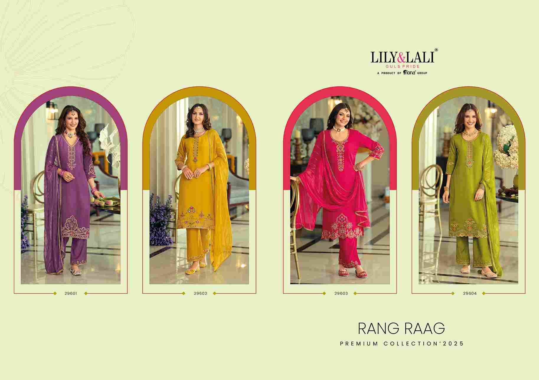 Rang Raag By Lily And Lali 29601 To 29604 Series Beautiful Festive Suits Colorful Stylish Fancy Casual Wear & Ethnic Wear Viscose Silk Embroidery Dresses At Wholesale Price