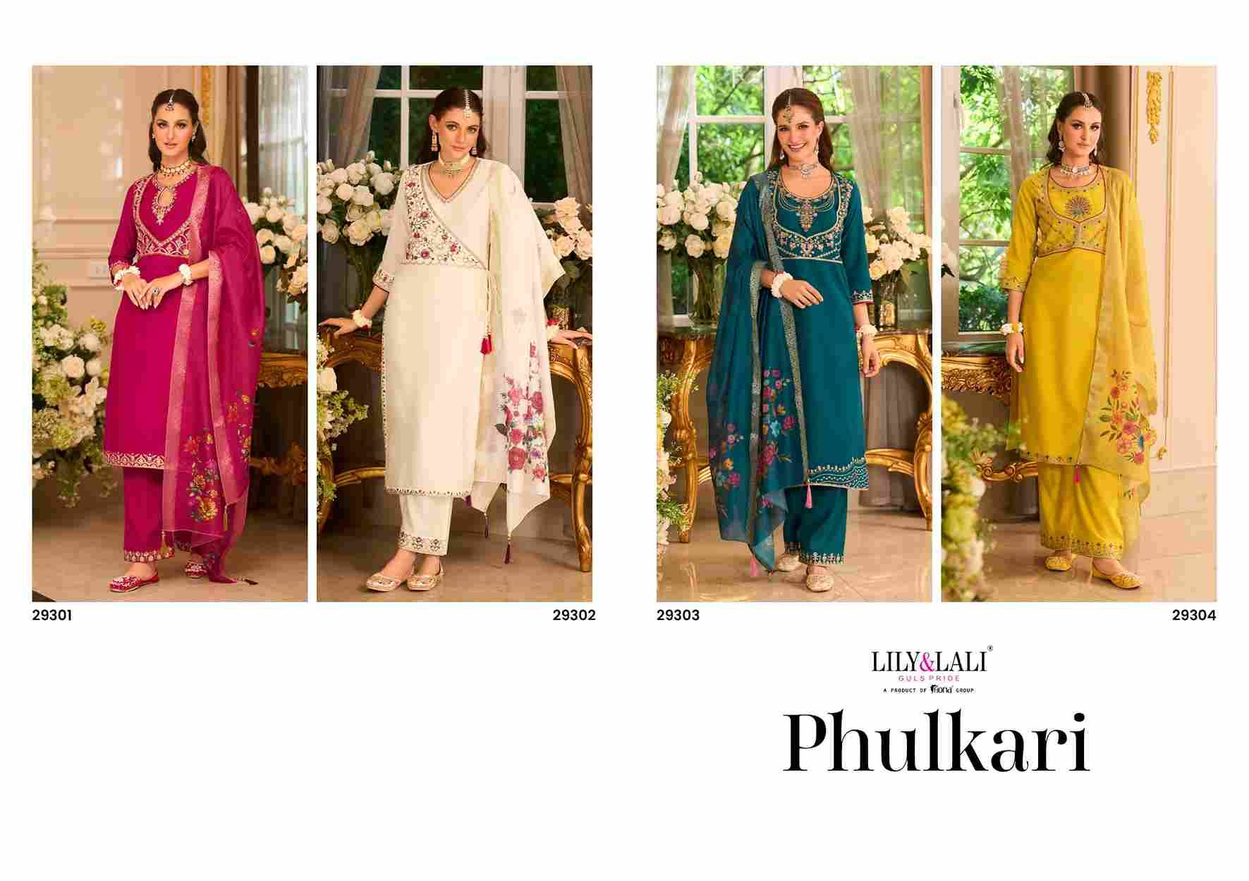 Phulkari By Lily And Lali 29301 To 29304 Series Beautiful Festive Suits Colorful Stylish Fancy Casual Wear & Ethnic Wear Viscose Silk Embroidery Dresses At Wholesale Price