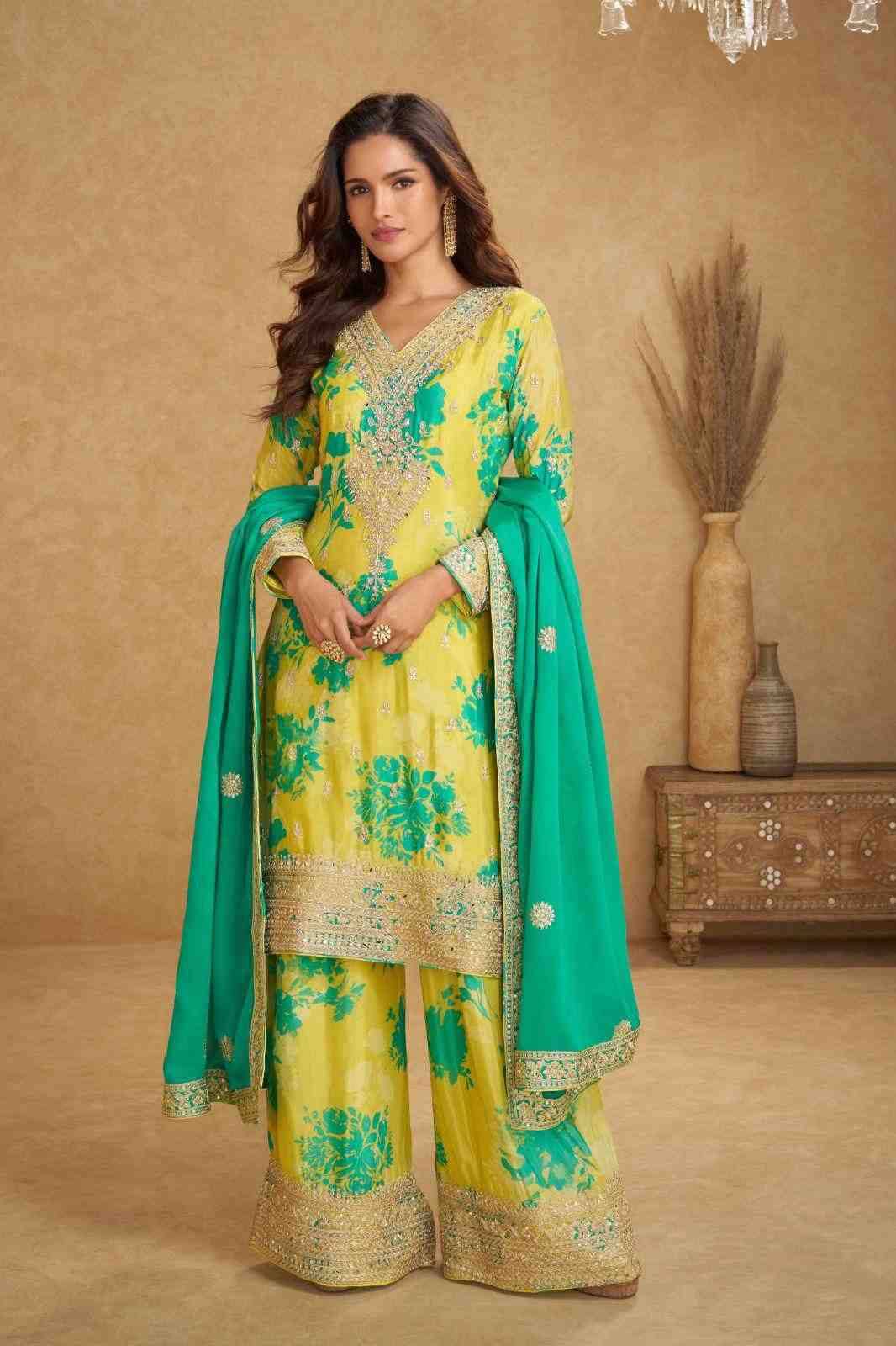 Sofiya By Gulkayra Designer 7576 To 7577 Series Beautiful Sharara Suits Colorful Stylish Fancy Casual Wear & Ethnic Wear Chinnon Dresses At Wholesale Price