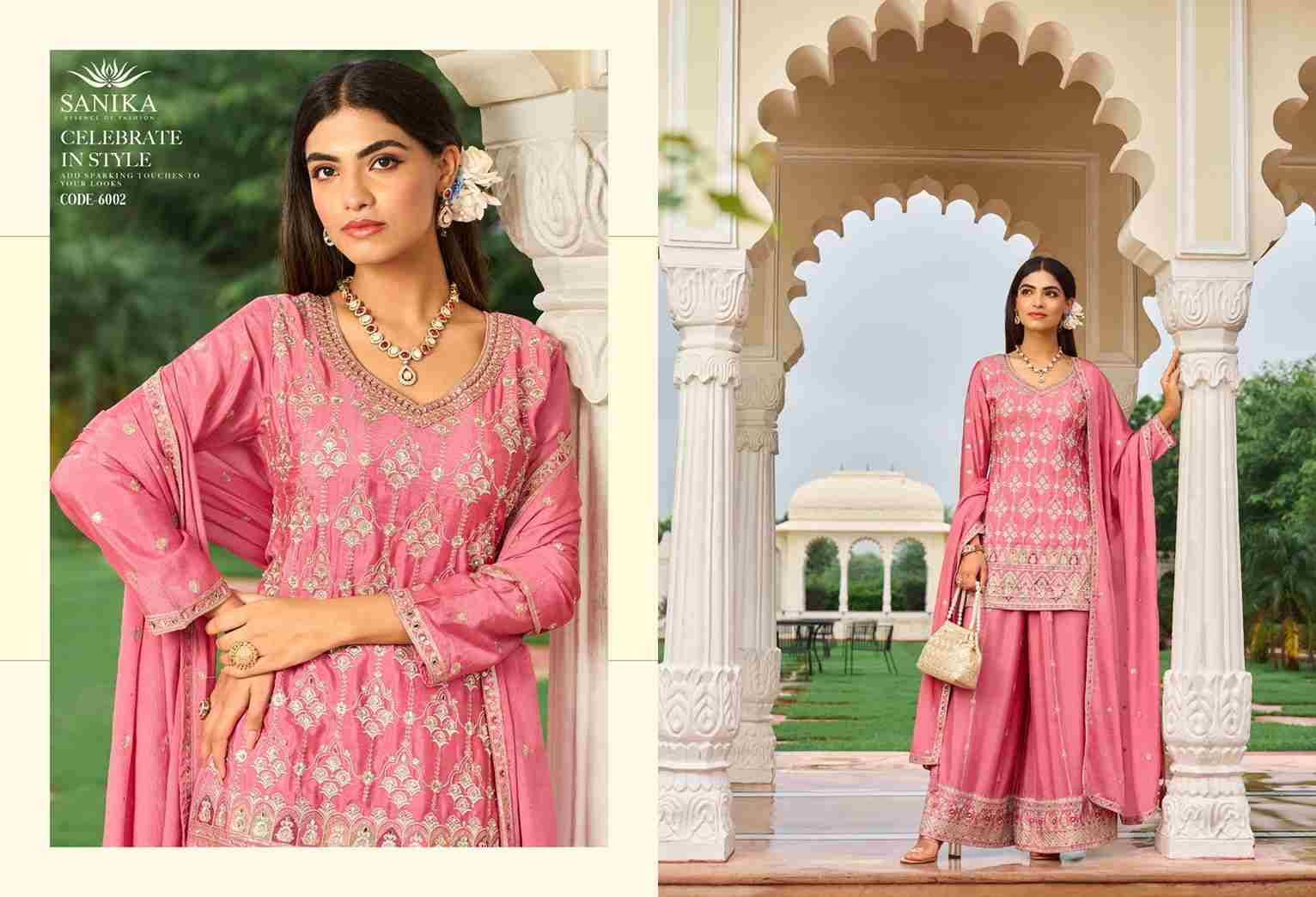 Noorani By Sanika 6001 To 6003 Series Beautiful Sharara Suits Stylish Fancy Colorful Party Wear & Occasional Wear Premium Chinnon Silk Dresses At Wholesale Price