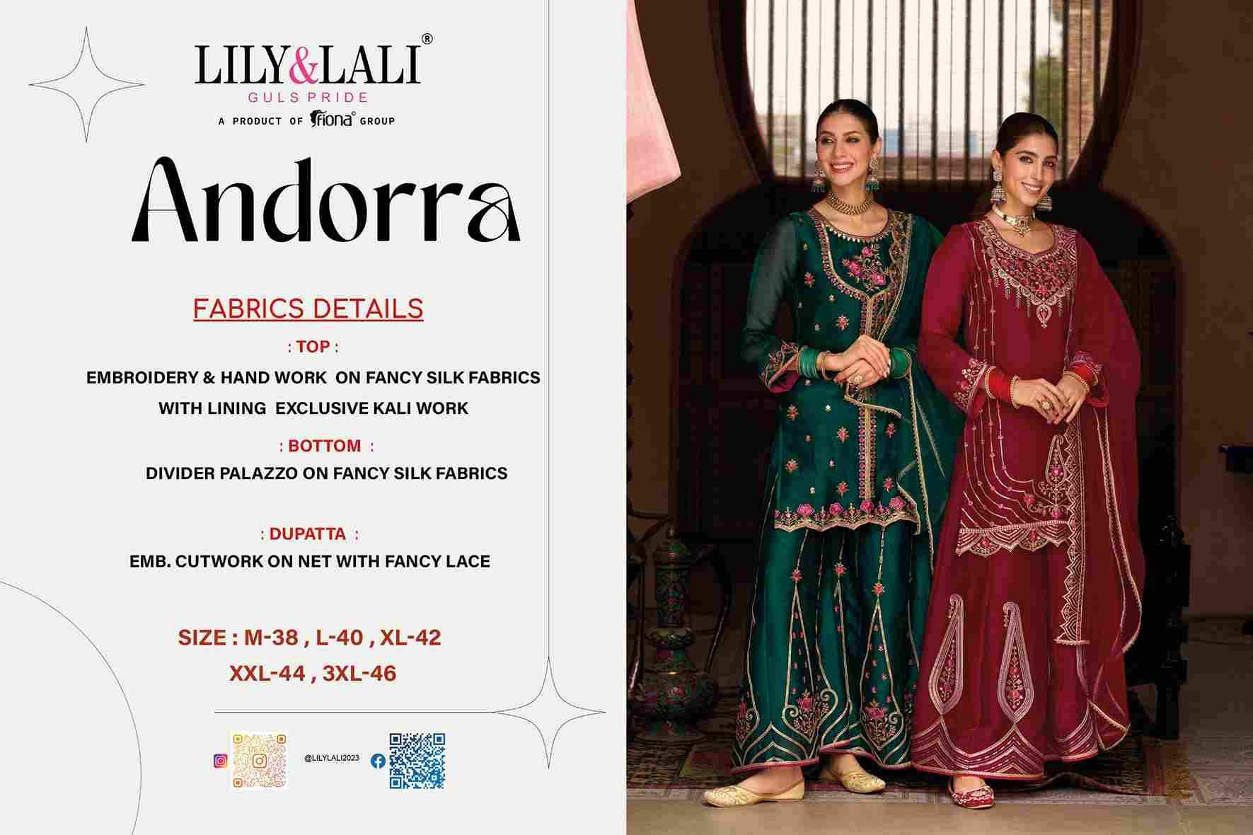 Andorra By Lily And Lali 29101 To 29104 Series Beautiful Festive Suits Colorful Stylish Fancy Casual Wear & Ethnic Wear Viscose Silk Embroidery Dresses At Wholesale Price