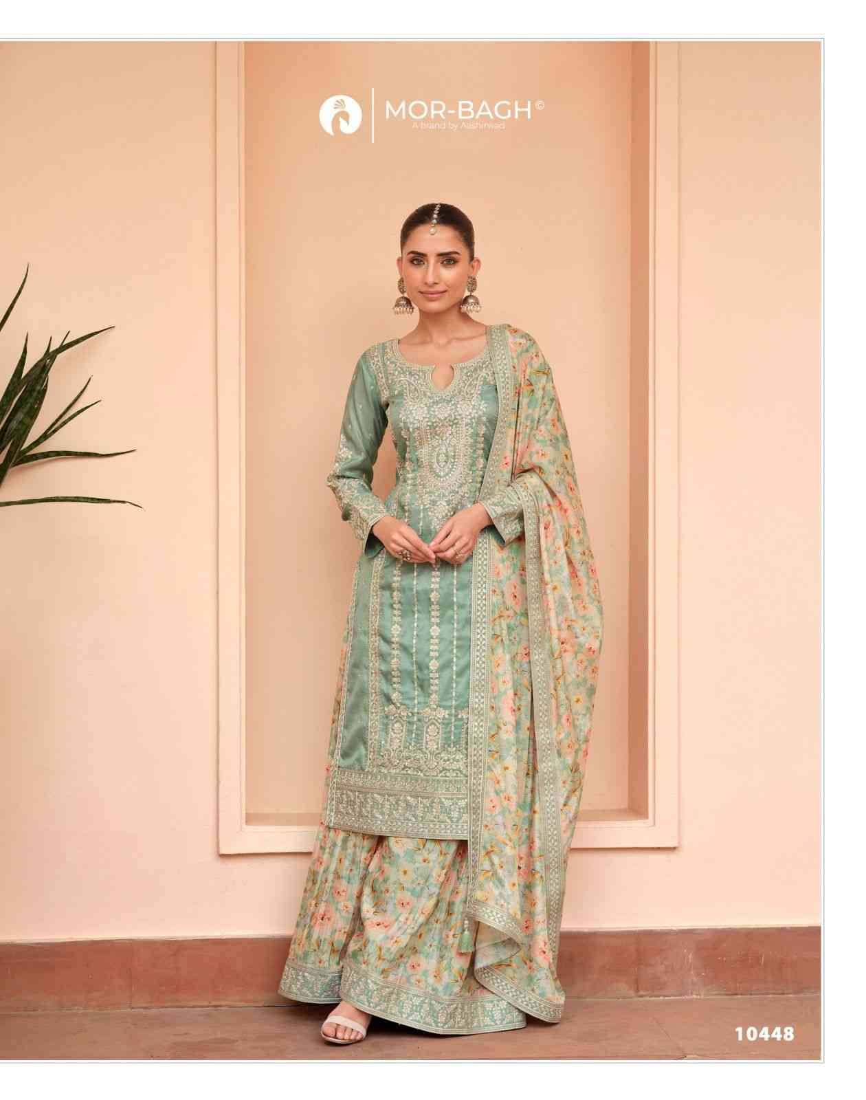 Sonali By Mor-Bagh 10447 To 10450 Series Beautiful Sharara Suits Colorful Stylish Fancy Casual Wear & Ethnic Wear Simar Silk With Work Dresses At Wholesale Price