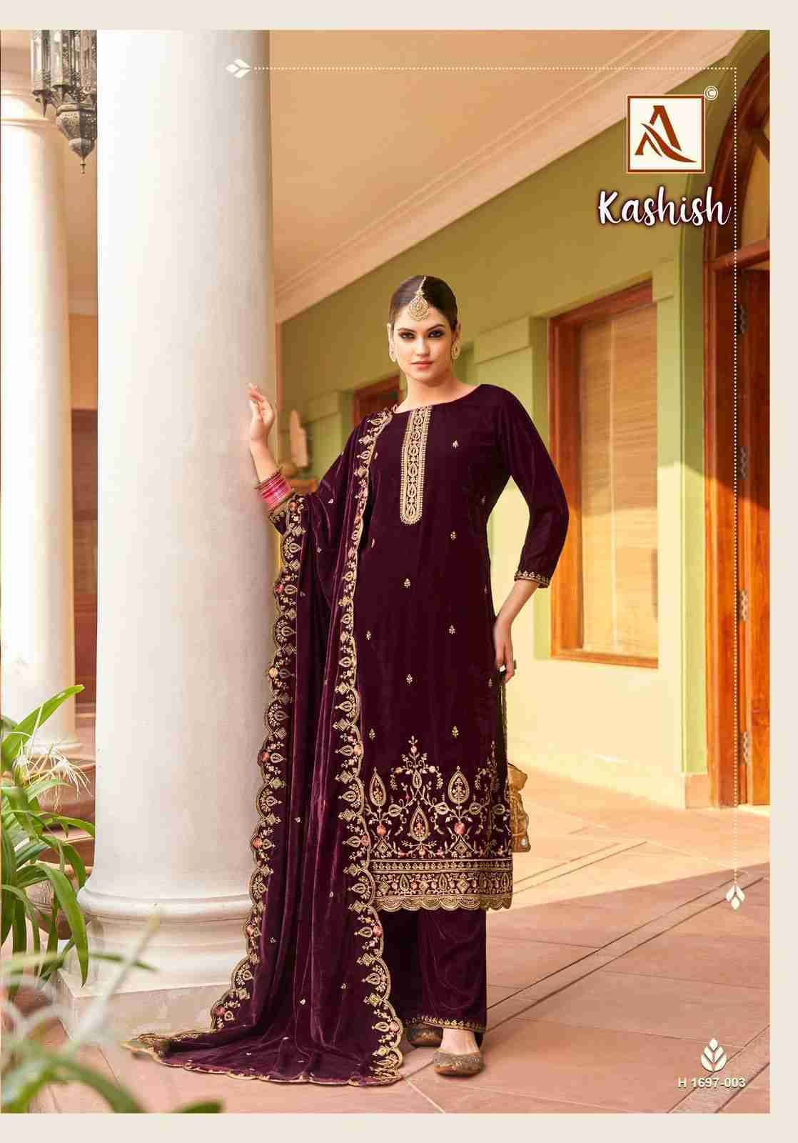 Kashish By Alok Suit 1697-001 To 1697-004 Series Beautiful Festive Suits Stylish Fancy Colorful Casual Wear & Ethnic Wear Pure Velvet Dresses At Wholesale Price