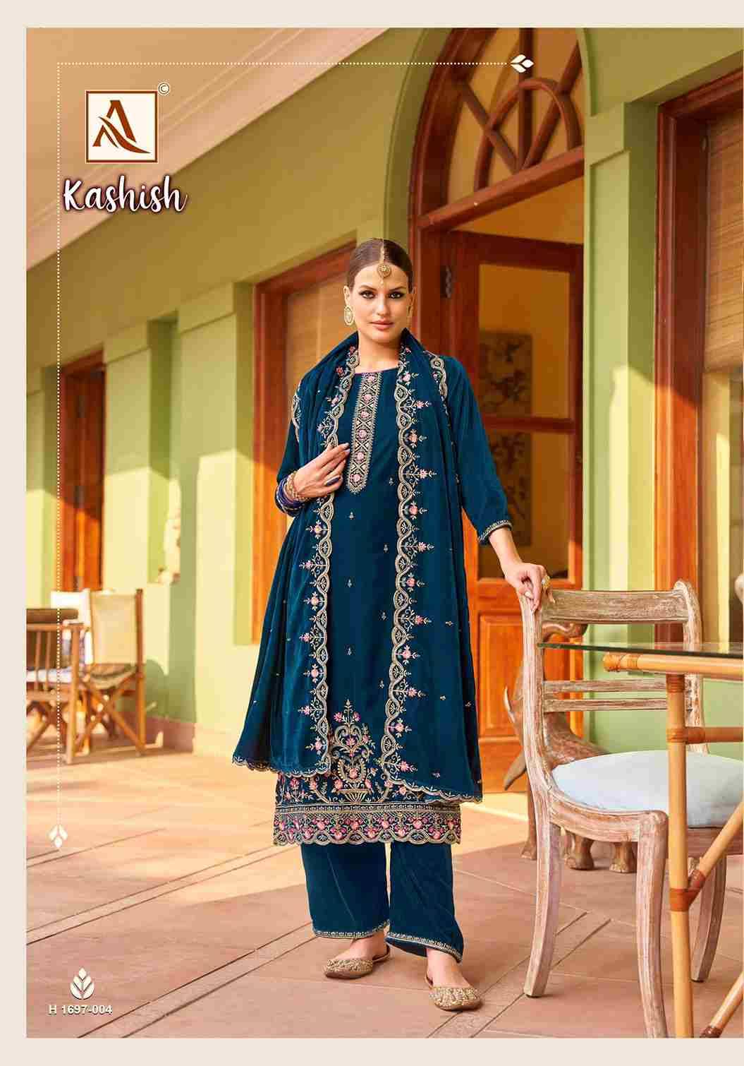 Kashish By Alok Suit 1697-001 To 1697-004 Series Beautiful Festive Suits Stylish Fancy Colorful Casual Wear & Ethnic Wear Pure Velvet Dresses At Wholesale Price