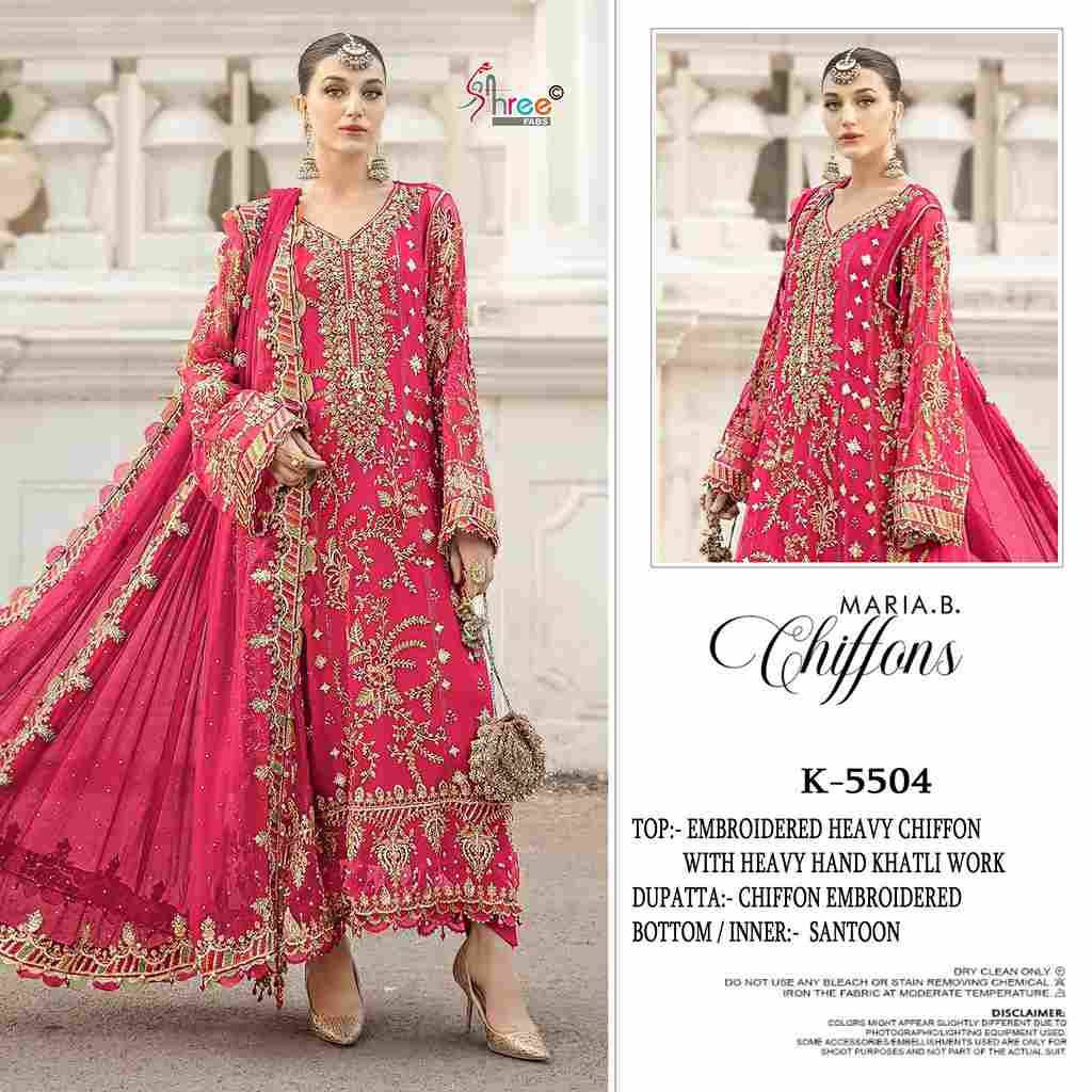 Shree Fabs Hit Design K-5504 Colours By Shree Fabs K-5504-A To K-5504-D Series Beautiful Stylish Pakistani Suits Fancy Colorful Casual Wear & Ethnic Wear & Ready To Wear Chiffon Embroidery Dresses At Wholesale Price
