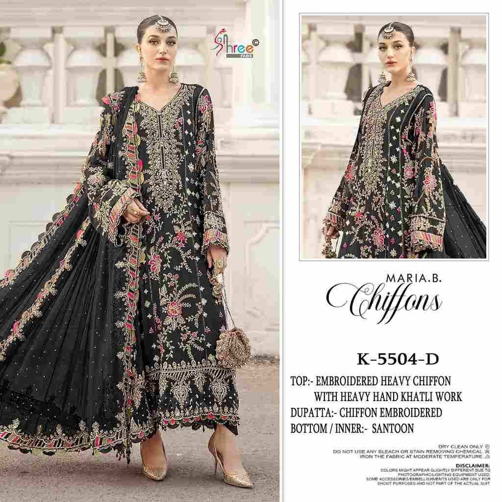 Shree Fabs Hit Design K-5504 Colours By Shree Fabs K-5504-A To K-5504-D Series Beautiful Stylish Pakistani Suits Fancy Colorful Casual Wear & Ethnic Wear & Ready To Wear Chiffon Embroidery Dresses At Wholesale Price