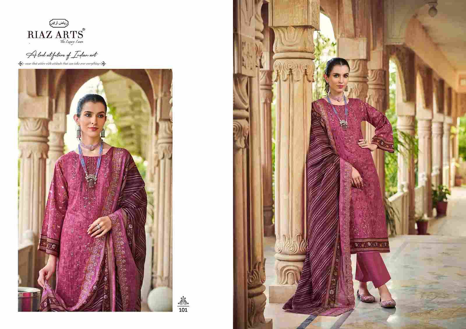 Chevron Vol-2 By Riaz Arts 101 To 108 Series Beautiful Festive Suits Stylish Fancy Colorful Casual Wear & Ethnic Wear Pure Cotton Print Dresses At Wholesale Price