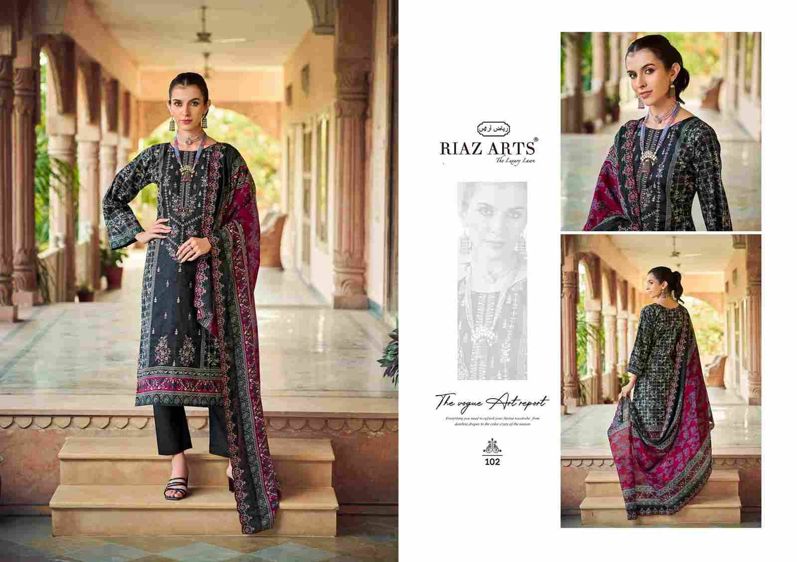 Chevron Vol-2 By Riaz Arts 101 To 108 Series Beautiful Festive Suits Stylish Fancy Colorful Casual Wear & Ethnic Wear Pure Cotton Print Dresses At Wholesale Price