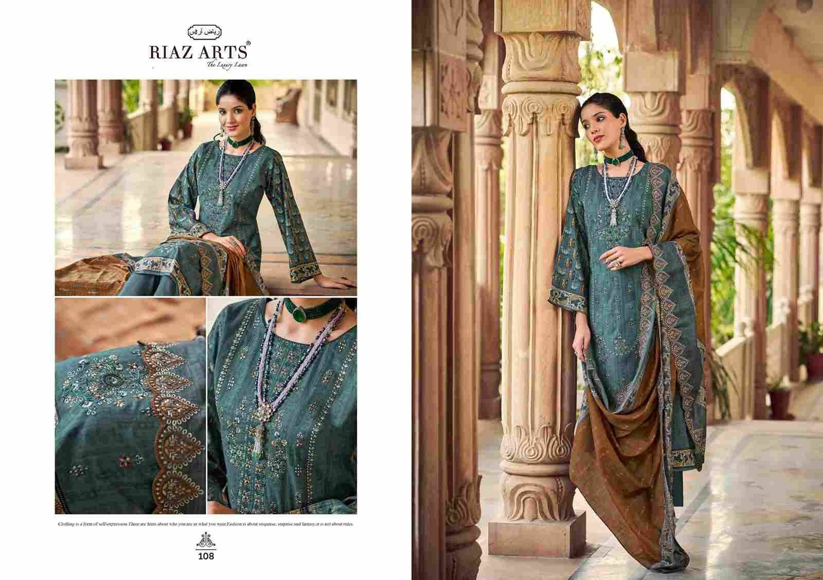Chevron Vol-2 By Riaz Arts 101 To 108 Series Beautiful Festive Suits Stylish Fancy Colorful Casual Wear & Ethnic Wear Pure Cotton Print Dresses At Wholesale Price