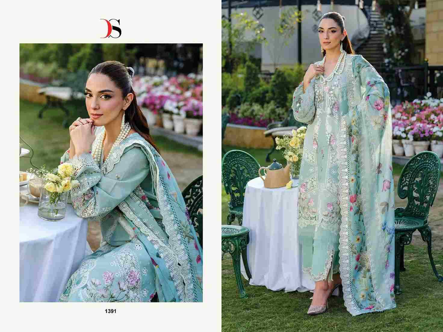 Elaf Luxury Lawn-25 Vol-3 By Deepsy Suits 1391 To 1395 Series Designer Pakistani Suits Beautiful Fancy Stylish Colorful Party Wear & Occasional Wear Pure Cotton Dresses At Wholesale Price