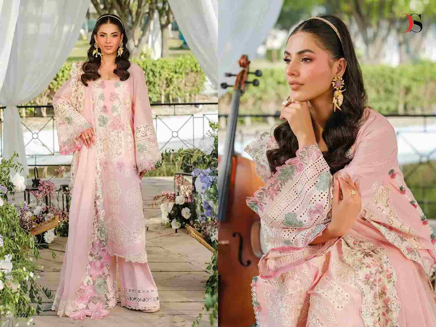Elaf Luxury Lawn-25 Vol-3 By Deepsy Suits 1391 To 1395 Series Designer Pakistani Suits Beautiful Fancy Stylish Colorful Party Wear & Occasional Wear Pure Cotton Dresses At Wholesale Price