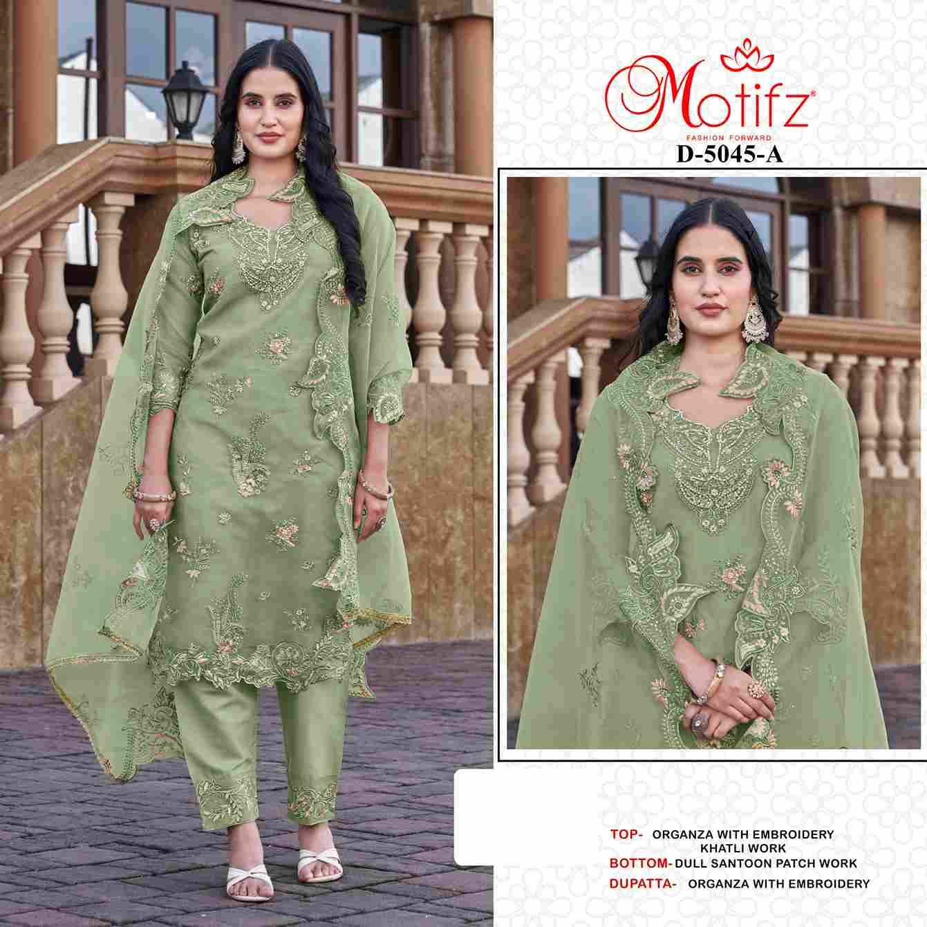 Motifz Hit Design 5045 Colours By Motifz 5045-A To 5045-D Series Beautiful Pakistani Suits Colorful Stylish Fancy Casual Wear & Ethnic Wear Organza Dresses At Wholesale Price