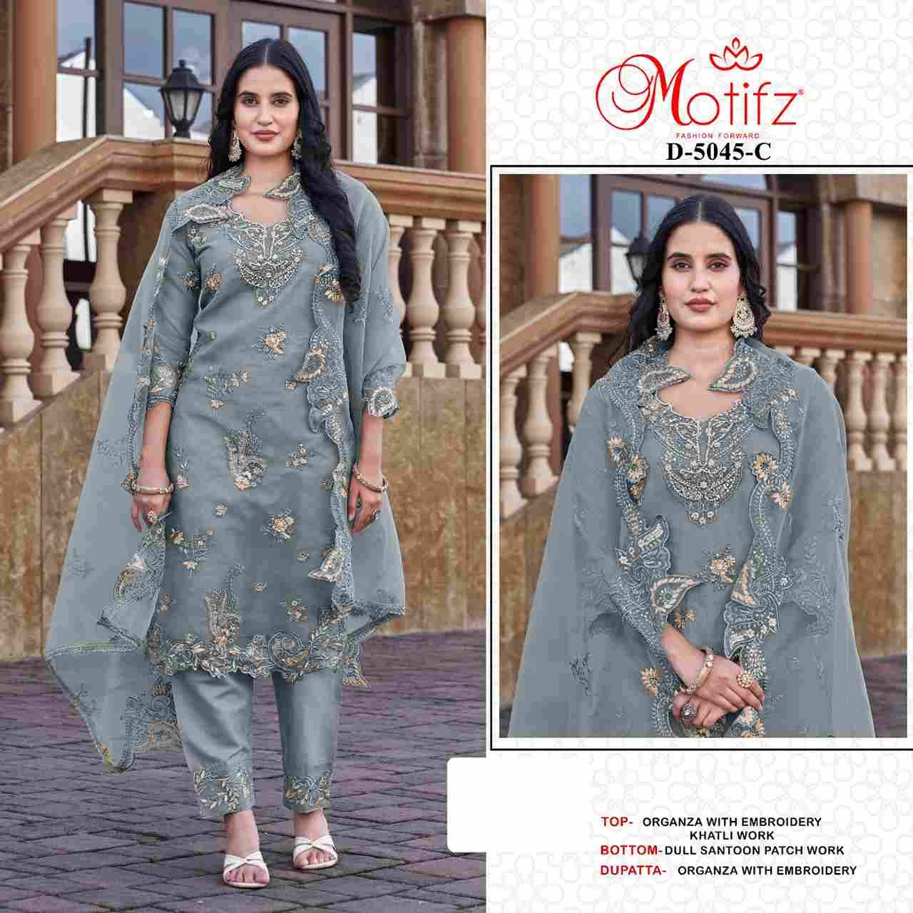 Motifz Hit Design 5045 Colours By Motifz 5045-A To 5045-D Series Beautiful Pakistani Suits Colorful Stylish Fancy Casual Wear & Ethnic Wear Organza Dresses At Wholesale Price