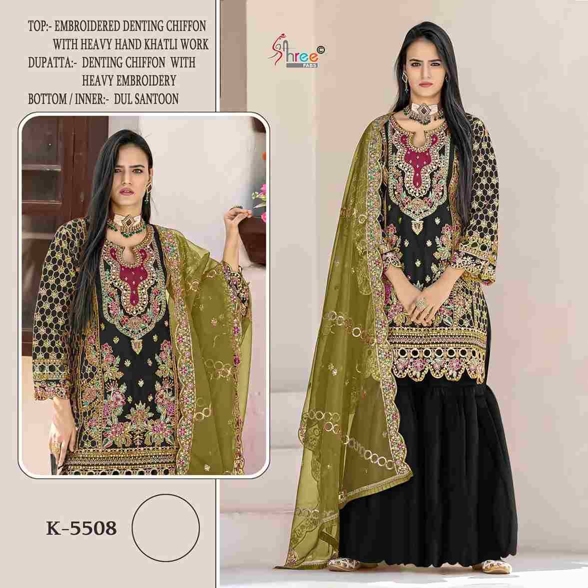 Shree Fabs Hit Design K-5508 Colours By Shree Fabs K-5508-A To K-5508-D Series Beautiful Stylish Pakistani Suits Fancy Colorful Casual Wear & Ethnic Wear & Ready To Wear Chiffon Embroidery Dresses At Wholesale Price