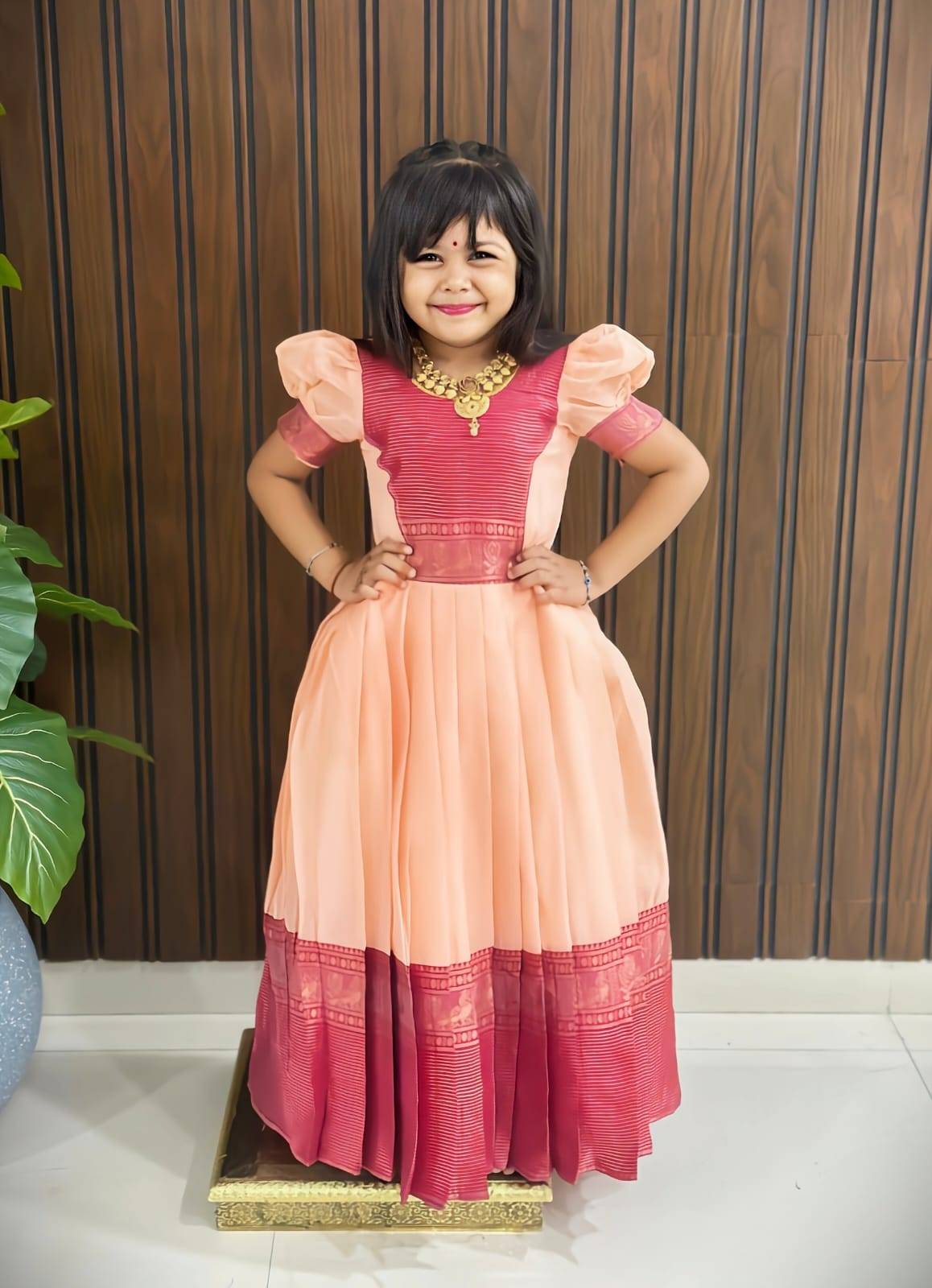 Pv-Kids Gown Vol-17 By Fashid Wholesale 01 To 02 Series Designer Beautiful Collection Occasional Wear & Party Wear Pure Cotton Silk Gowns At Wholesale Price