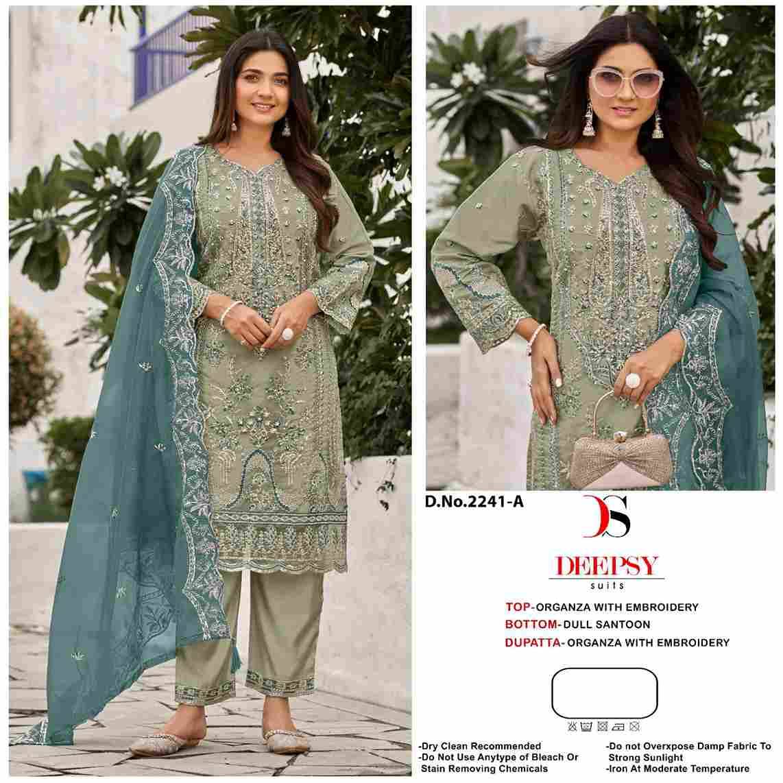 Deepsy Hit Design 2241 Colours By Deepsy Suits 2241-A To 2241-D Series Beautiful Pakistani Suits Colorful Stylish Fancy Casual Wear & Ethnic Wear Organza With Embroidered Dresses At Wholesale Price