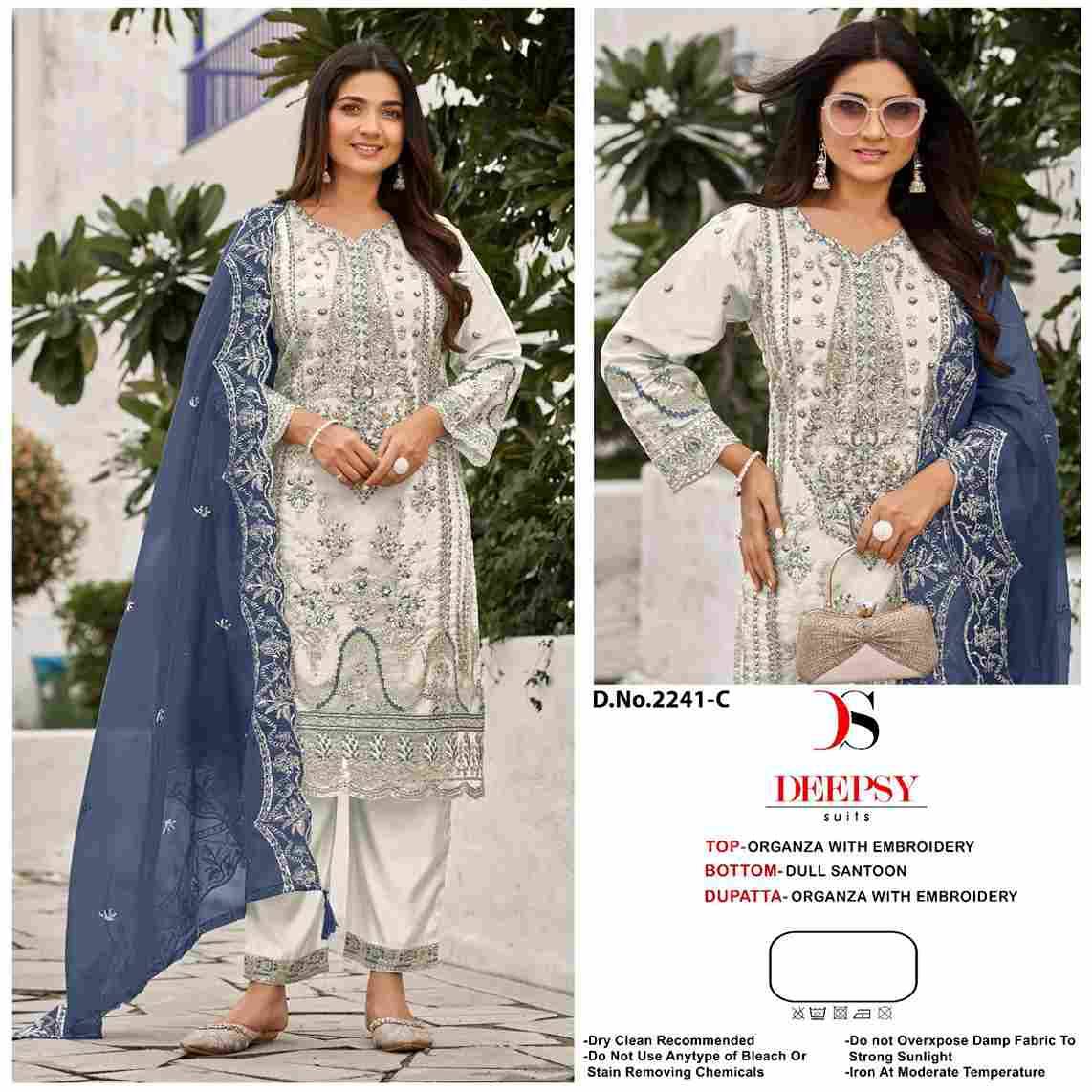 Deepsy Hit Design 2241 Colours By Deepsy Suits 2241-A To 2241-D Series Beautiful Pakistani Suits Colorful Stylish Fancy Casual Wear & Ethnic Wear Organza With Embroidered Dresses At Wholesale Price