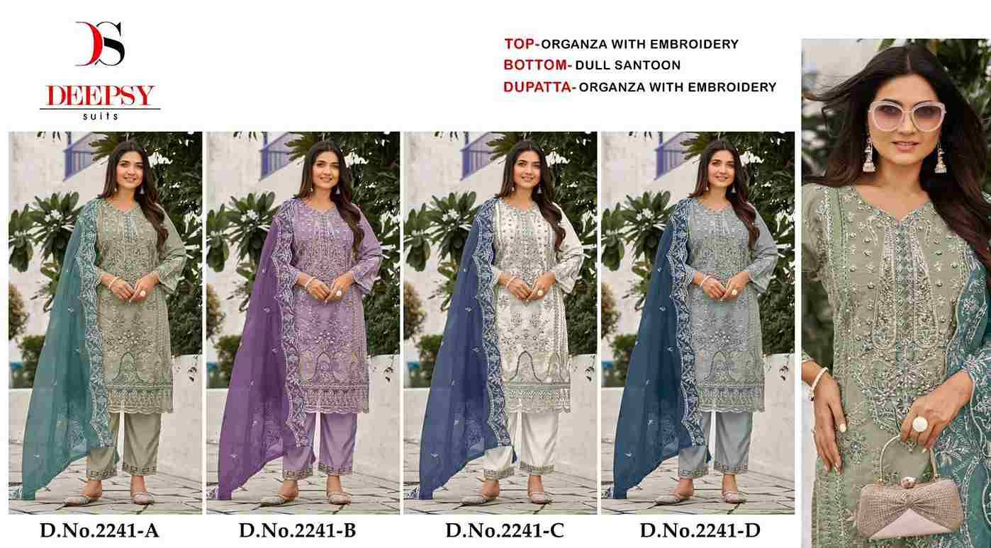 Deepsy Hit Design 2241 Colours By Deepsy Suits 2241-A To 2241-D Series Beautiful Pakistani Suits Colorful Stylish Fancy Casual Wear & Ethnic Wear Organza With Embroidered Dresses At Wholesale Price