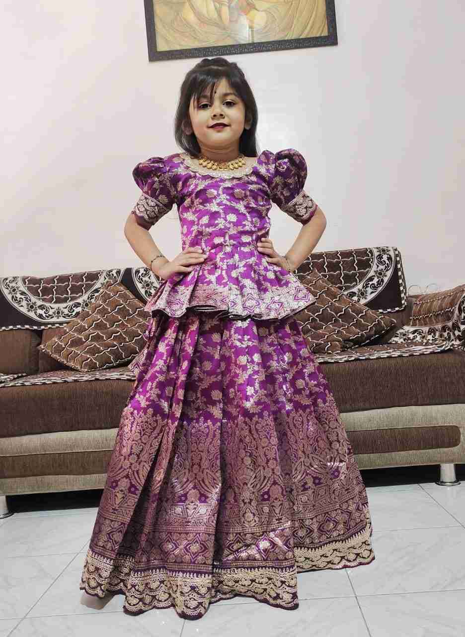 Pv-Kids Lehenga Vol-19 By Fashid Wholesale 01 To 04 Series Designer Beautiful Collection Occasional Wear & Party Wear Pure Heavy Silk Lehenga At Wholesale Price