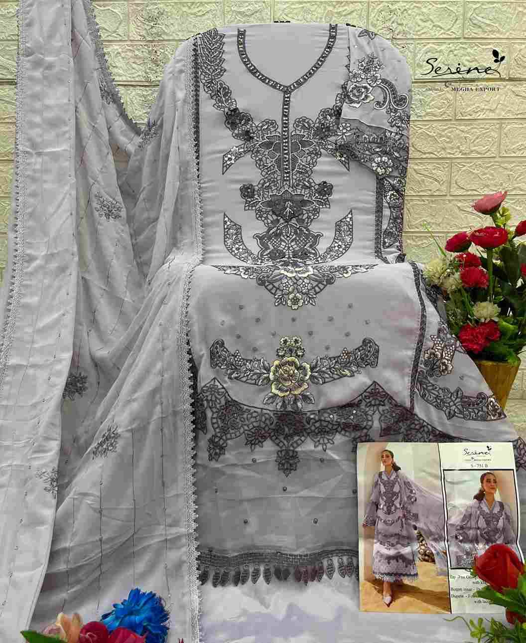 Serene Hit Design S-751 Colours By Serene S-751-A To S-751-D Series Designer Pakistani Suits Beautiful Fancy Colorful Stylish Party Wear & Occasional Wear Pure Faux Georgette Embroidered Dresses At Wholesale Price