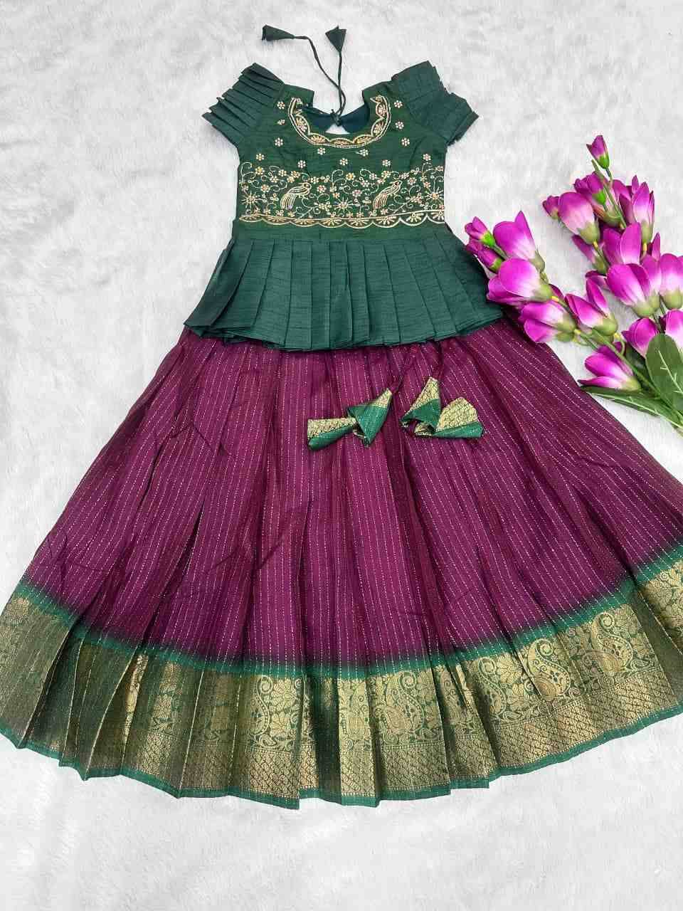 Pv-Kids Lehenga Vol-20 By Fashid Wholesale 01 To 04 Series Designer Beautiful Collection Occasional Wear & Party Wear Pure Heavy Silk Lehenga At Wholesale Price