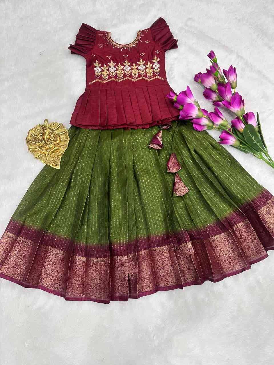 Pv-Kids Lehenga Vol-20 By Fashid Wholesale 01 To 04 Series Designer Beautiful Collection Occasional Wear & Party Wear Pure Heavy Silk Lehenga At Wholesale Price