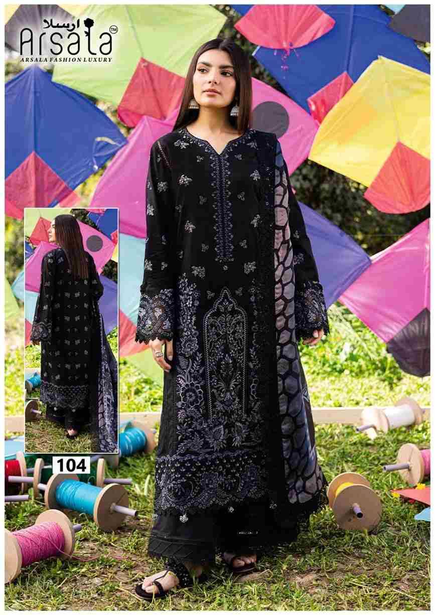 Amara By Arsala 101 To 106 Series Beautiful Festive Suits Stylish Fancy Colorful Casual Wear & Ethnic Wear Pure Lawn Cotton Print Dresses At Wholesale Price