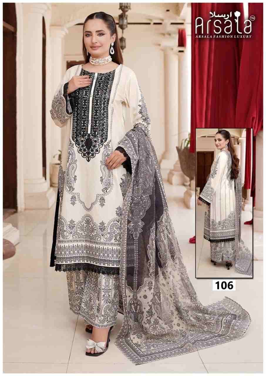 Amara By Arsala 101 To 106 Series Beautiful Festive Suits Stylish Fancy Colorful Casual Wear & Ethnic Wear Pure Lawn Cotton Print Dresses At Wholesale Price