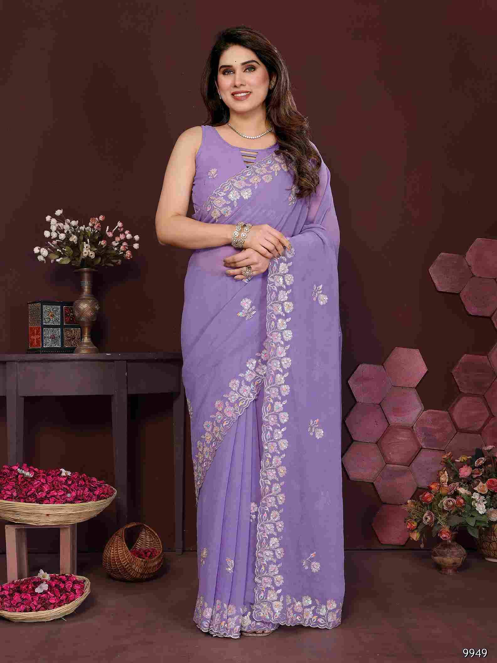 Satrangi By Fashid Wholesale 9947 To 9952 Series Indian Traditional Wear Collection Beautiful Stylish Fancy Colorful Party Wear & Occasional Wear Georgette Sarees At Wholesale Price