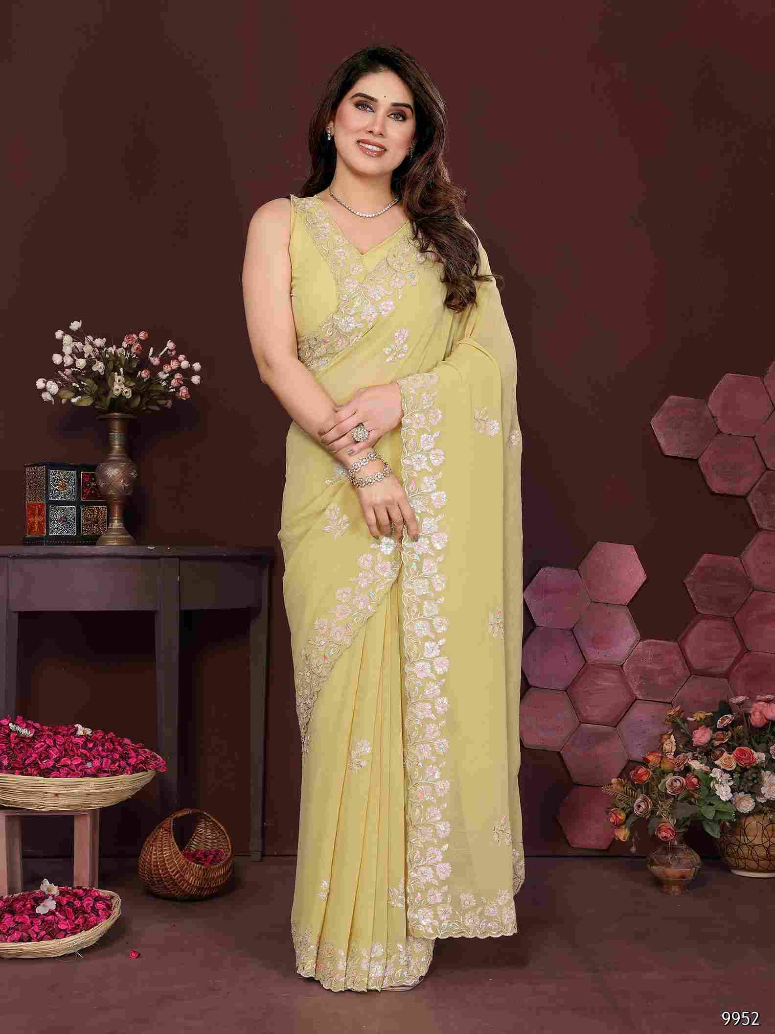 Satrangi By Fashid Wholesale 9947 To 9952 Series Indian Traditional Wear Collection Beautiful Stylish Fancy Colorful Party Wear & Occasional Wear Georgette Sarees At Wholesale Price