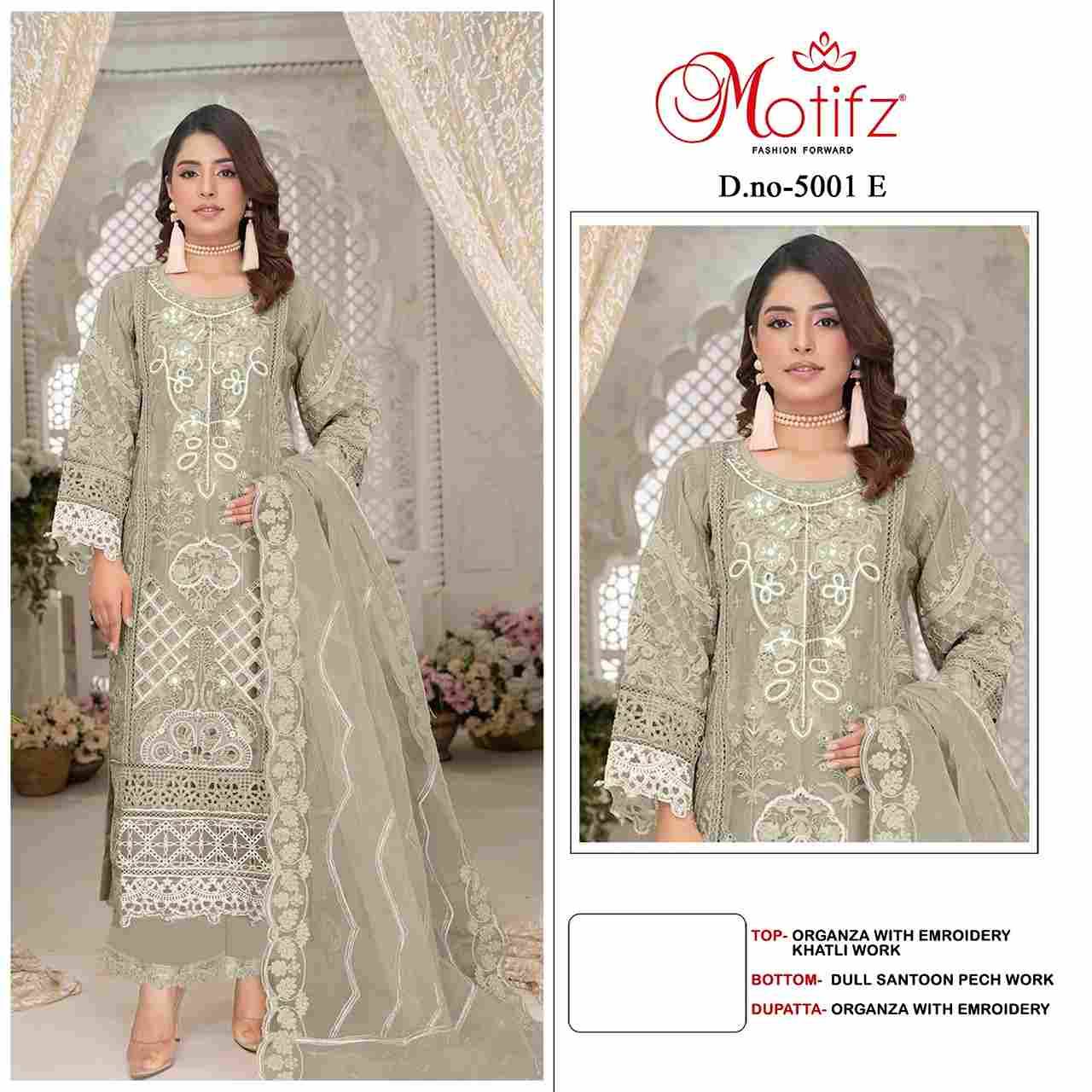 Motifz Hit Design 5001 Colours By Motifz 5001-C To 5001-F Series Beautiful Pakistani Suits Colorful Stylish Fancy Casual Wear & Ethnic Wear Organza Dresses At Wholesale Price