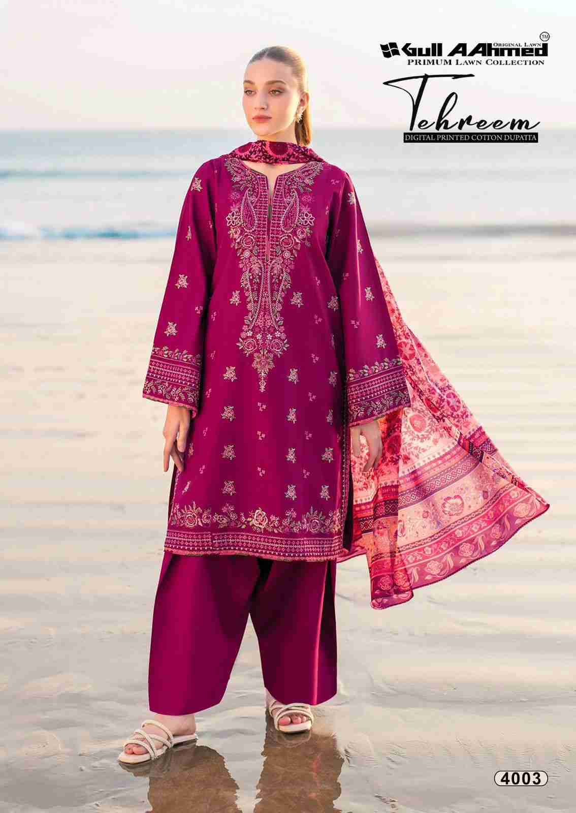 Tehreem Vol-4 By Gull Aahmed 4001 To 4006 Series Beautiful Festive Suits Stylish Fancy Colorful Casual Wear & Ethnic Wear Pure Lawn Dresses At Wholesale Price