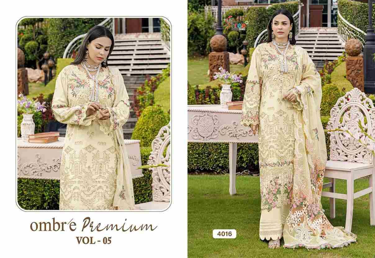 Ombre Premium Vol-5 By Shree Fabs 4014 To 4020 Series Designer Pakistani Suits Collection Beautiful Stylish Fancy Colorful Party Wear & Ethnic Wear Pure Viscose With Pure Cotton With Embroidery Dresses At Wholesale Price