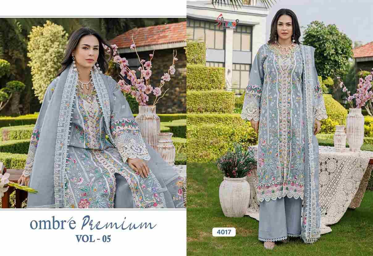 Ombre Premium Vol-5 By Shree Fabs 4014 To 4020 Series Designer Pakistani Suits Collection Beautiful Stylish Fancy Colorful Party Wear & Ethnic Wear Pure Viscose With Pure Cotton With Embroidery Dresses At Wholesale Price