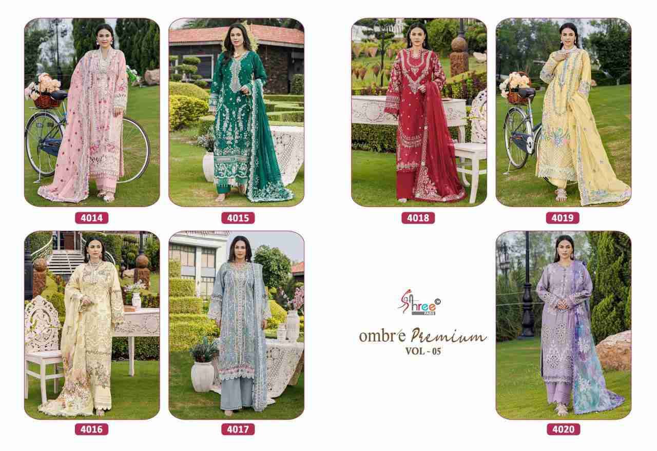 Ombre Premium Vol-5 By Shree Fabs 4014 To 4020 Series Designer Pakistani Suits Collection Beautiful Stylish Fancy Colorful Party Wear & Ethnic Wear Pure Viscose With Pure Cotton With Embroidery Dresses At Wholesale Price