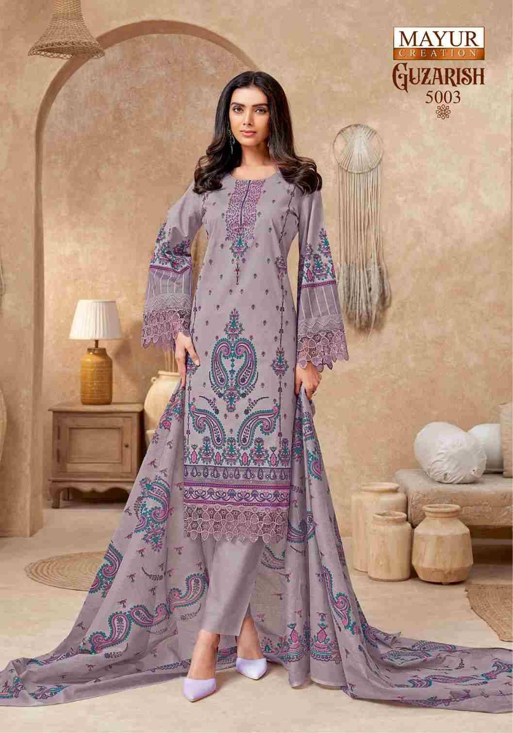 Guzarish Vol-5 By Mayur Creation 5001 To 5008 Series Beautiful Festive Suits Stylish Fancy Colorful Casual Wear & Ethnic Wear Pure Cotton Print Dresses At Wholesale Price
