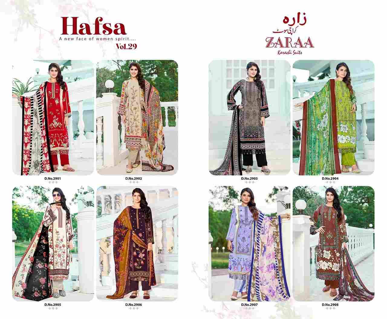 Hafsa Vol-29 By Zaraa 2901 To 2908 Series Beautiful Stylish Festive Suits Fancy Colorful Casual Wear & Ethnic Wear & Ready To Wear Pure Crepe Dresses At Wholesale Price