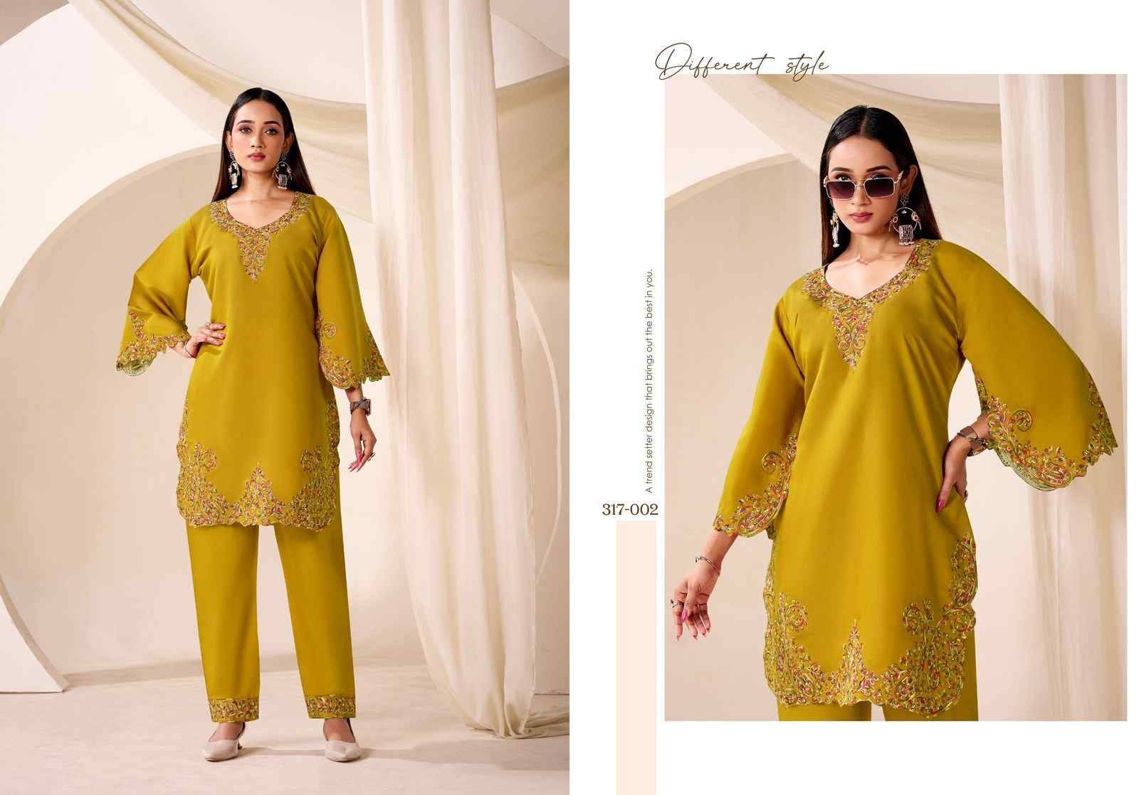 Daisy By Gulrez 317-001 To 317-004 Series Designer Stylish Fancy Colorful Beautiful Party Wear & Ethnic Wear Collection Roman Silk Co-Ords At Wholesale Price