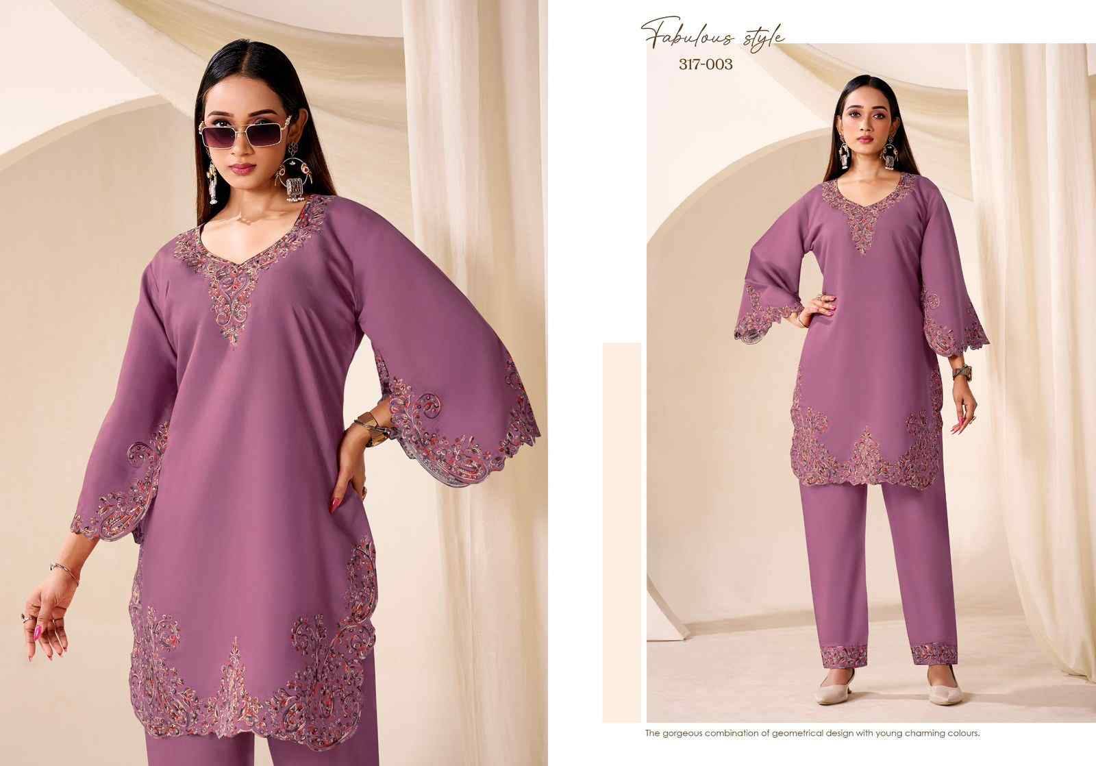 Daisy By Gulrez 317-001 To 317-004 Series Designer Stylish Fancy Colorful Beautiful Party Wear & Ethnic Wear Collection Roman Silk Co-Ords At Wholesale Price