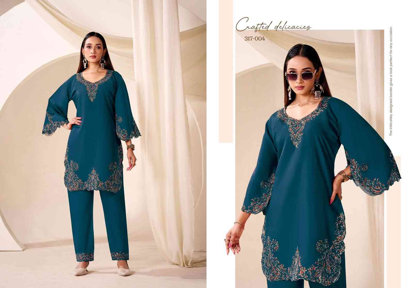 Daisy By Gulrez 317-001 To 317-004 Series Designer Stylish Fancy Colorful Beautiful Party Wear & Ethnic Wear Collection Roman Silk Co-Ords At Wholesale Price