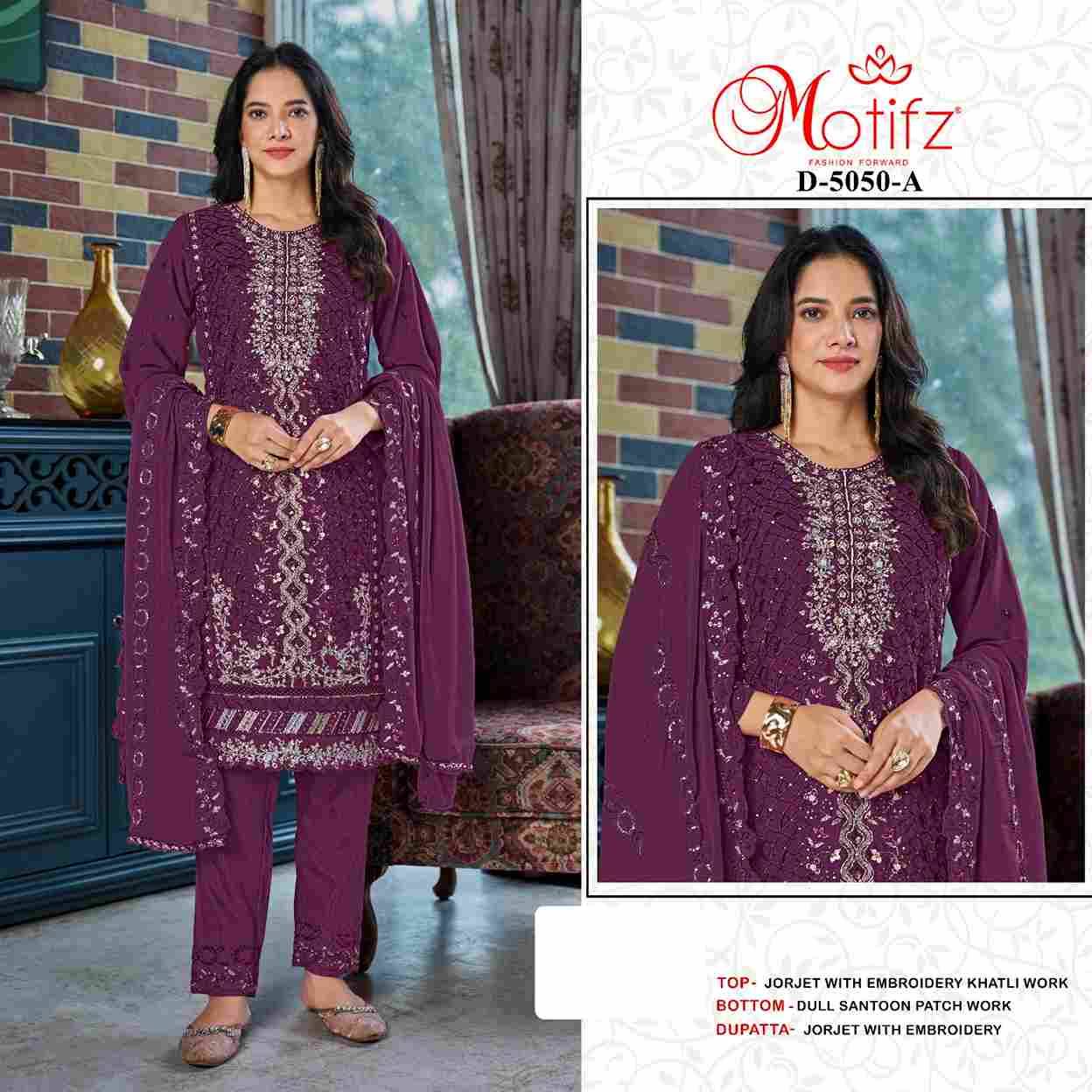Motifz Hit Design 5050 Colours By Motifz 5050-A To 5050-D Series Beautiful Pakistani Suits Colorful Stylish Fancy Casual Wear & Ethnic Wear Georgette Dresses At Wholesale Price