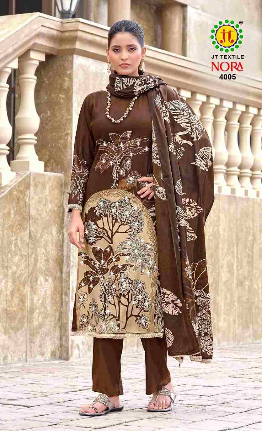 Nora Vol-4 By JT 4001 To 4005 Series Beautiful Festive Suits Colorful Stylish Fancy Casual Wear & Ethnic Wear Rayon Dresses At Wholesale Price