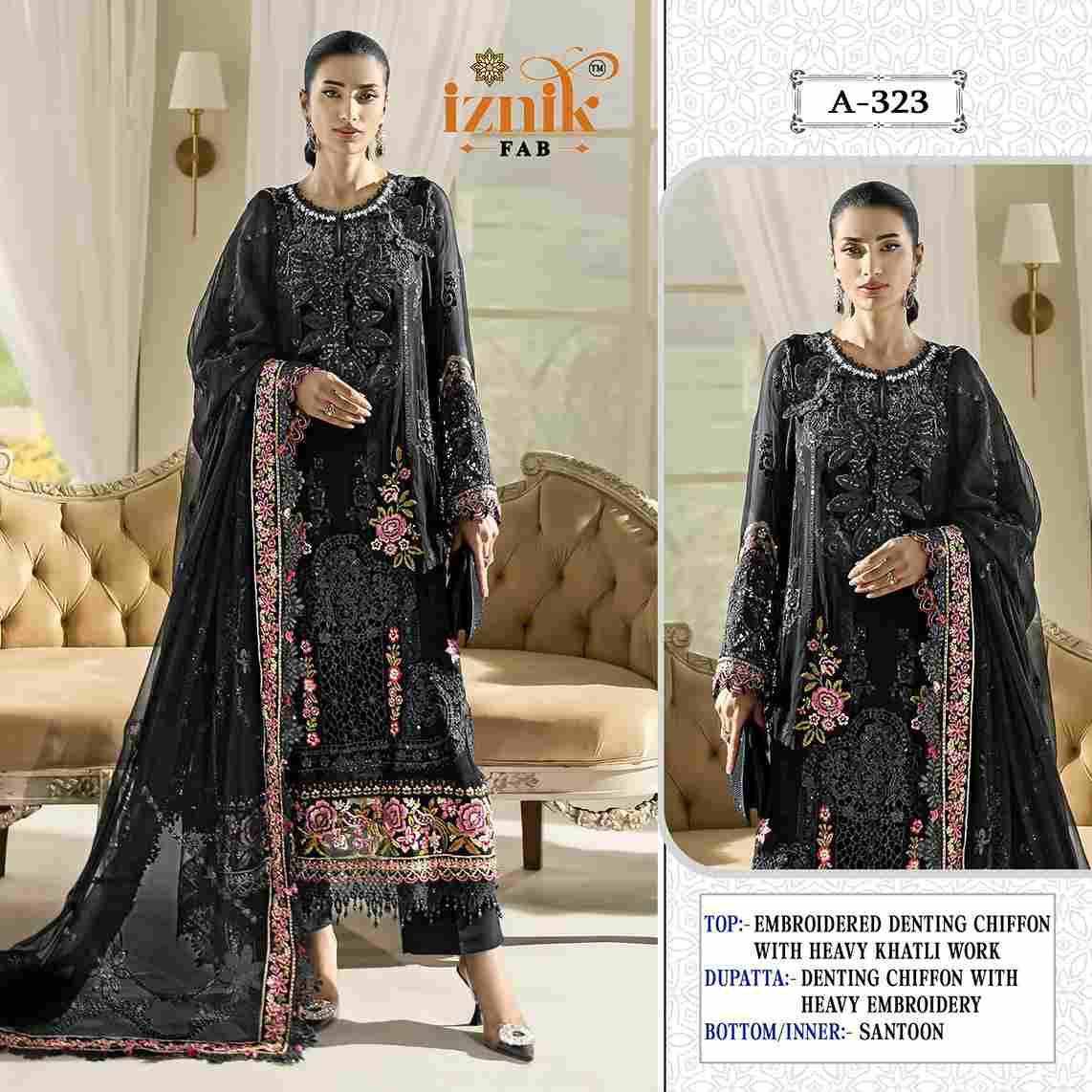 Iznik 323 Colours By Iznik Fab 323-A To 323-D Series Designer Pakistani Suits Beautiful Stylish Fancy Colorful Party Wear & Occasional Wear Chiffon With Embroidery Dresses At Wholesale Price