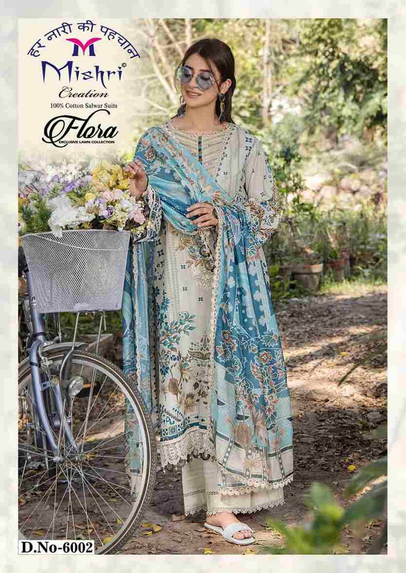 Flora Vol-6 By Mishri 6001 To 6006 Series Beautiful Suits Stylish Colorful Fancy Casual Wear & Ethnic Wear Lawn Cotton Print Dresses At Wholesale Price