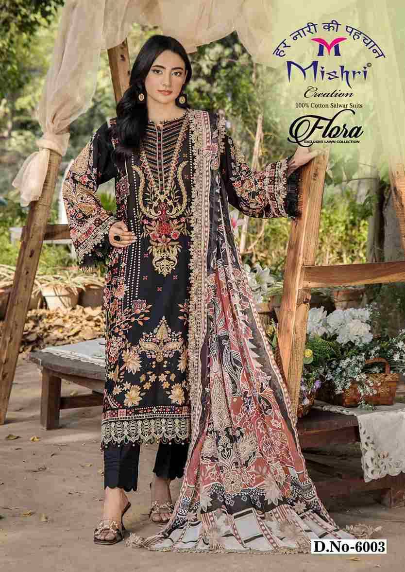 Flora Vol-6 By Mishri 6001 To 6006 Series Beautiful Suits Stylish Colorful Fancy Casual Wear & Ethnic Wear Lawn Cotton Print Dresses At Wholesale Price