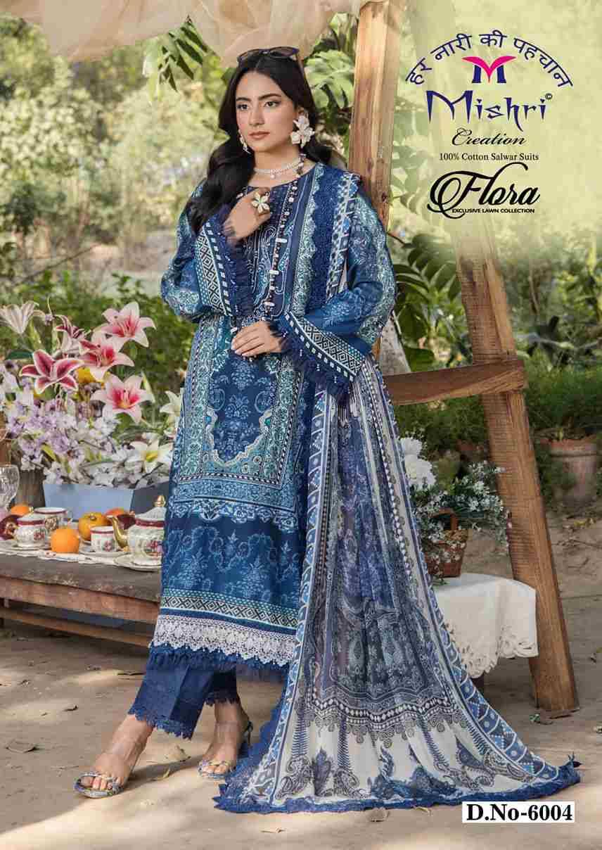 Flora Vol-6 By Mishri 6001 To 6006 Series Beautiful Suits Stylish Colorful Fancy Casual Wear & Ethnic Wear Lawn Cotton Print Dresses At Wholesale Price