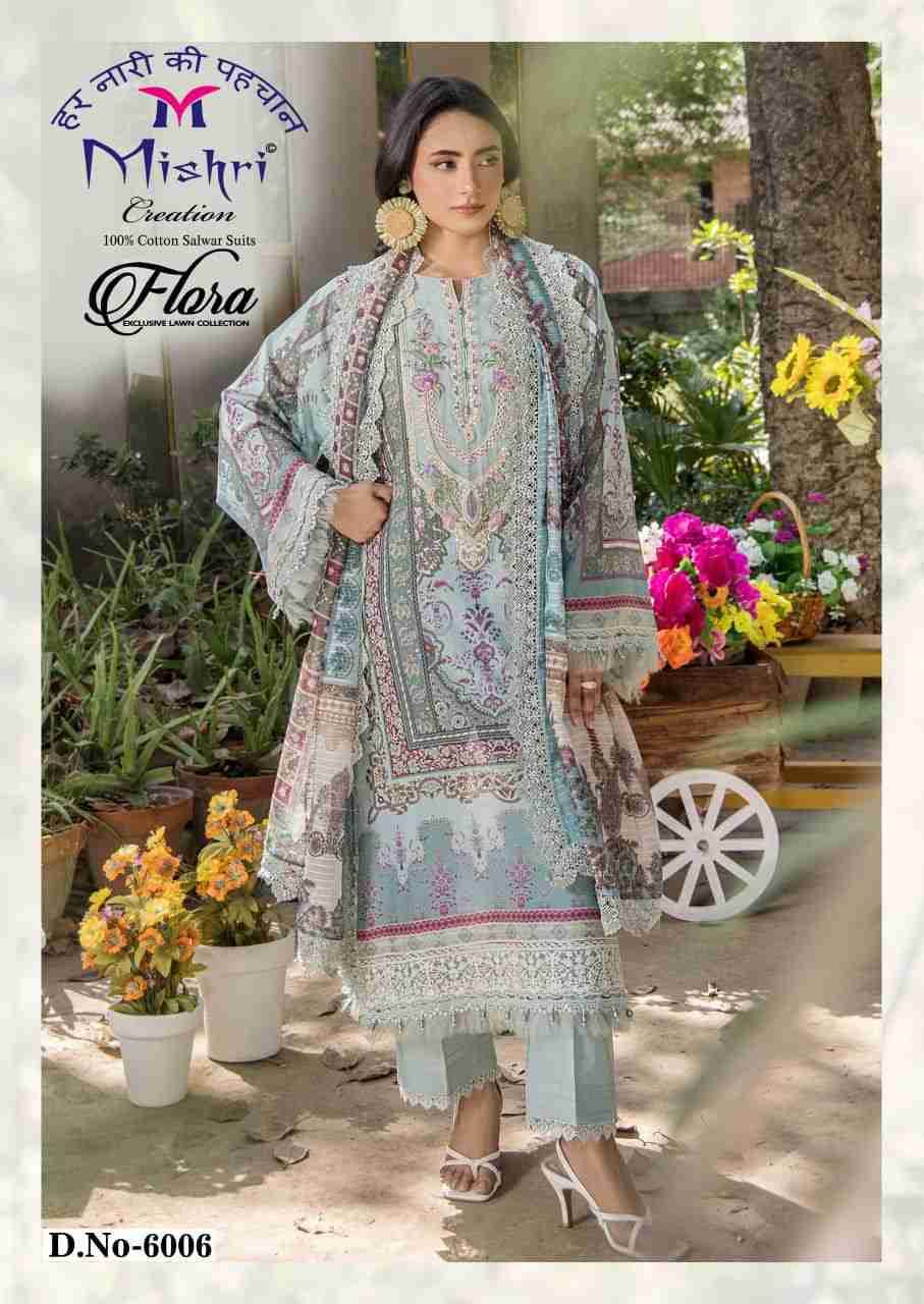 Flora Vol-6 By Mishri 6001 To 6006 Series Beautiful Suits Stylish Colorful Fancy Casual Wear & Ethnic Wear Lawn Cotton Print Dresses At Wholesale Price