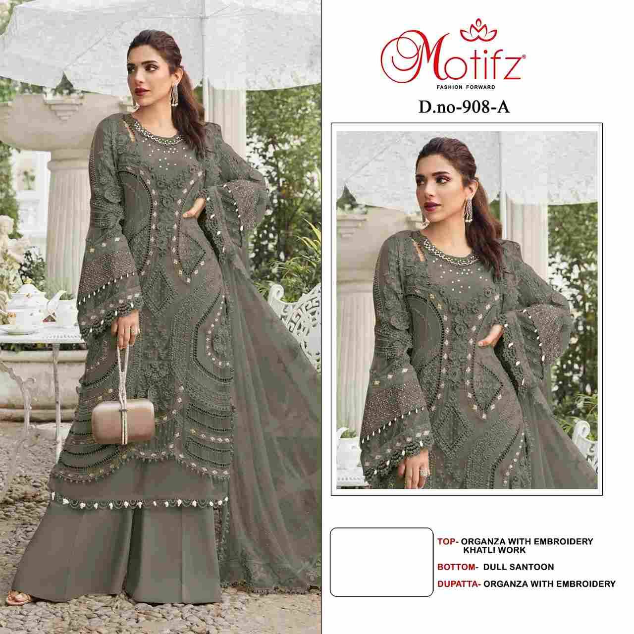 Motifz Hit Design 908 Colours By Motifz Beautiful Pakistani Suits Colorful Stylish Fancy Casual Wear & Ethnic Wear Organza Dresses At Wholesale Price