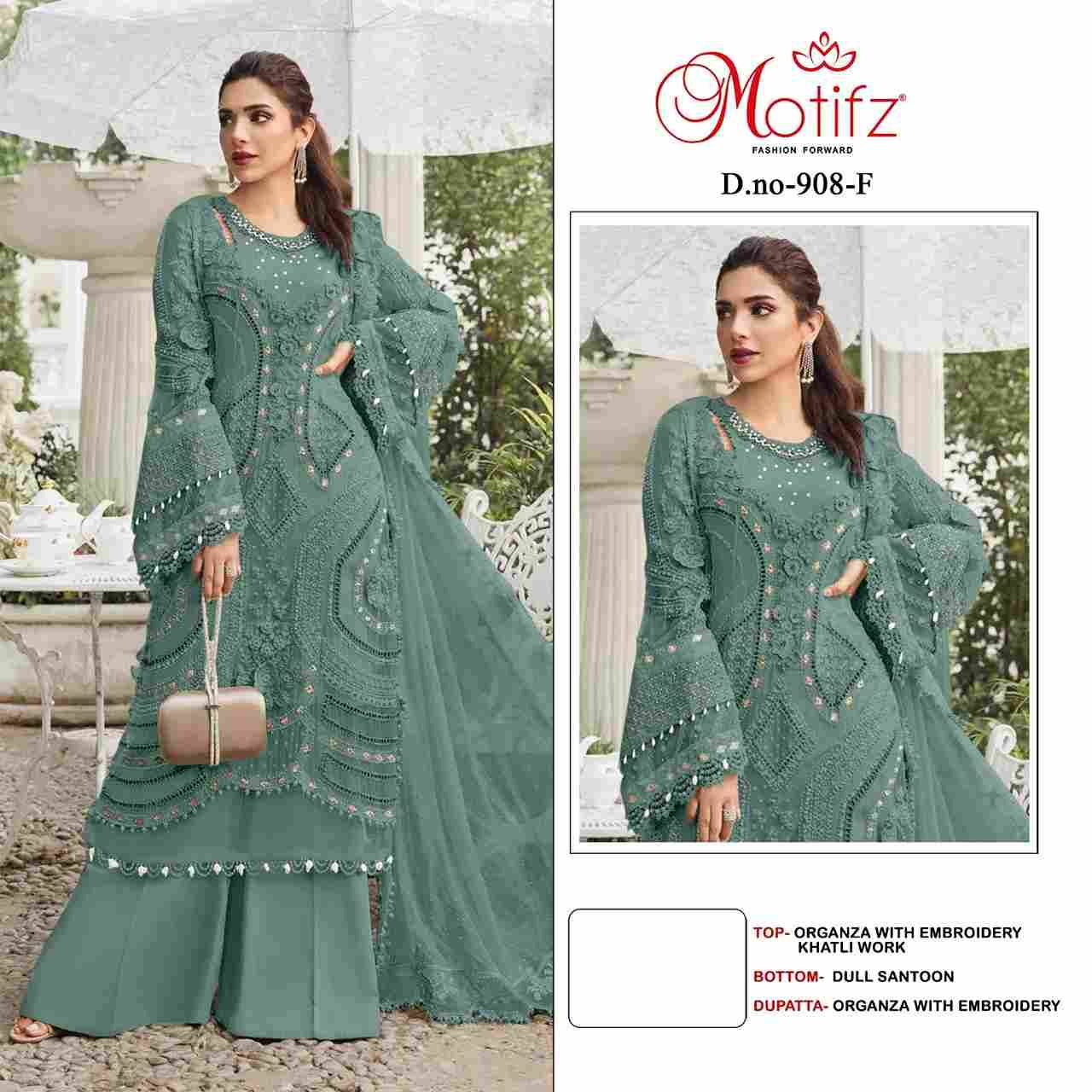Motifz Hit Design 908 Colours By Motifz Beautiful Pakistani Suits Colorful Stylish Fancy Casual Wear & Ethnic Wear Organza Dresses At Wholesale Price