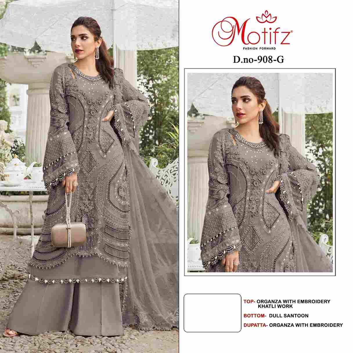 Motifz Hit Design 908 Colours By Motifz Beautiful Pakistani Suits Colorful Stylish Fancy Casual Wear & Ethnic Wear Organza Dresses At Wholesale Price